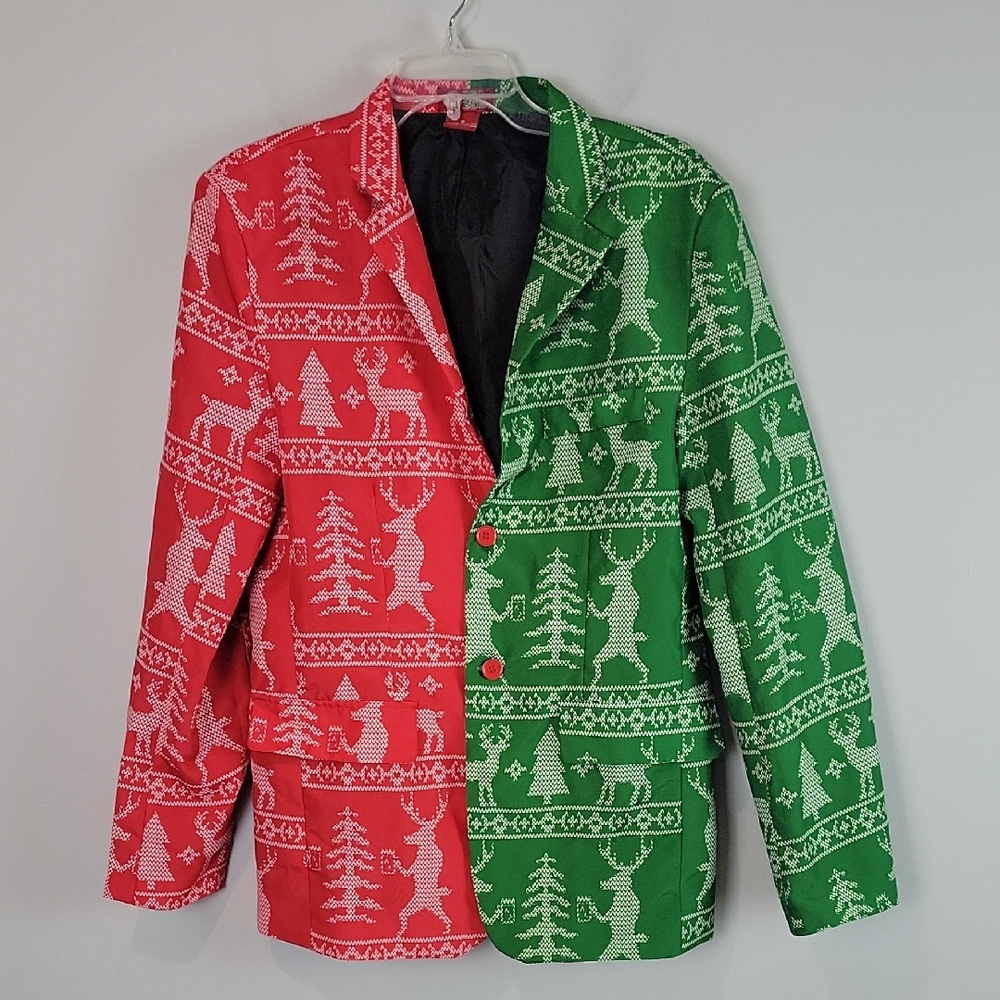 Dec 25th Ugly Christmas Suit Blazer jacket mens size small